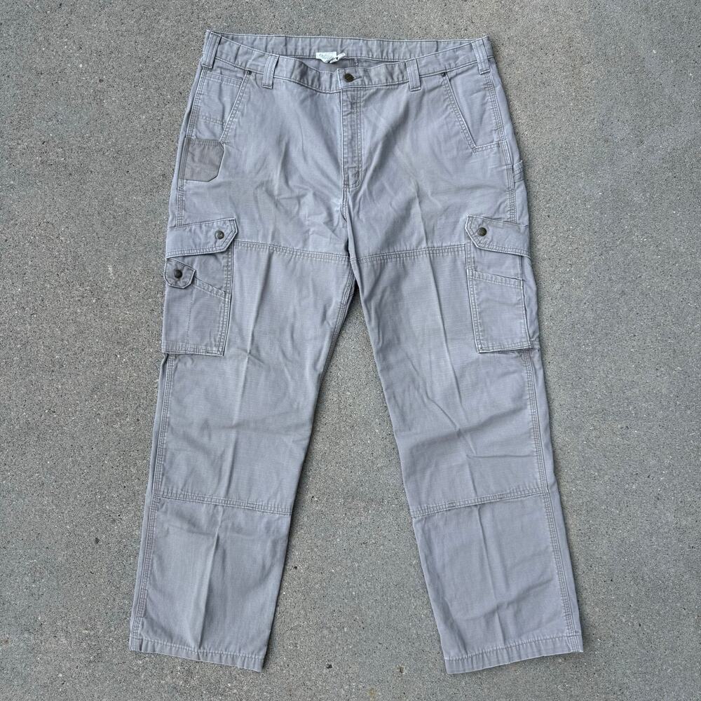Carhartt Gray Relaxed Fit Ripstop Cargo Work Pants B342 DES 42x32